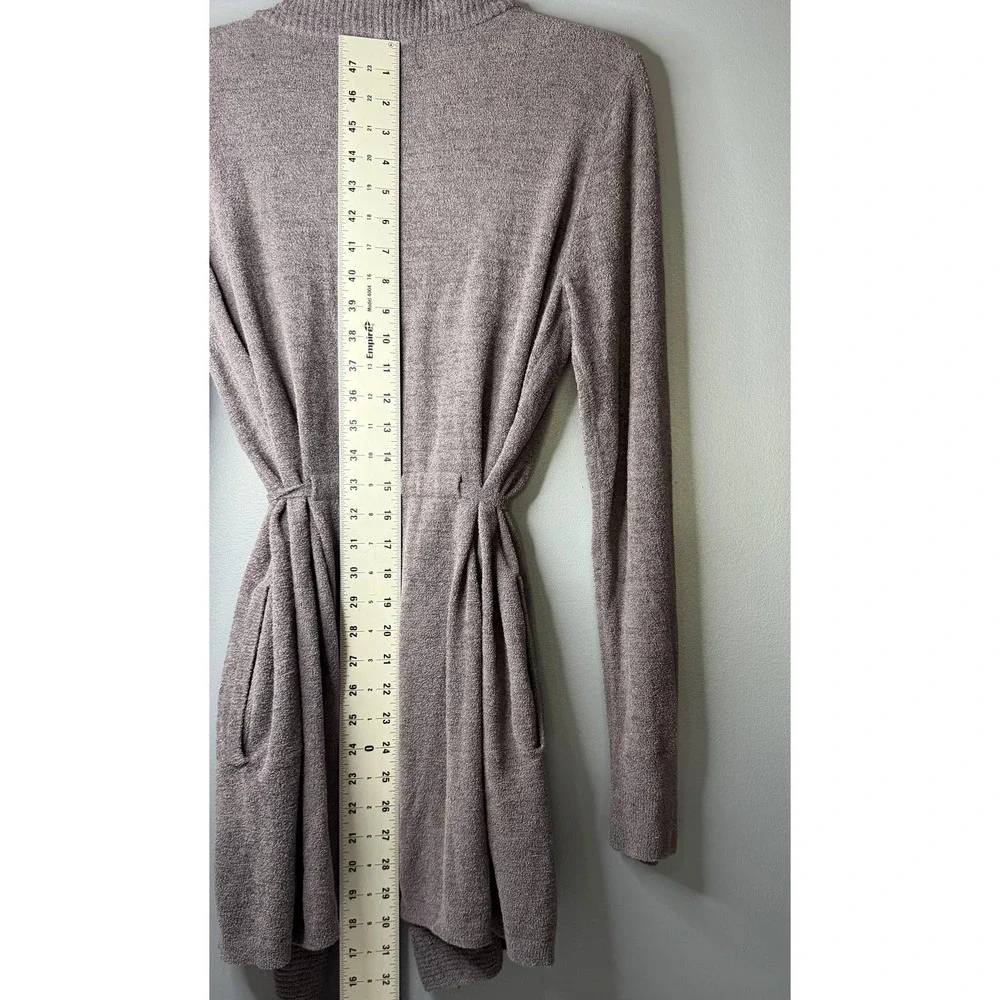 Barefoot Dreams CozyChic Ultra Lite Cardigan Sweater Womens M Gray Belted Long